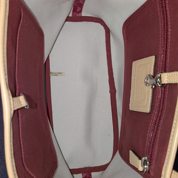 Coach Pink and Tan Signature Tote - Picture 4 of 5